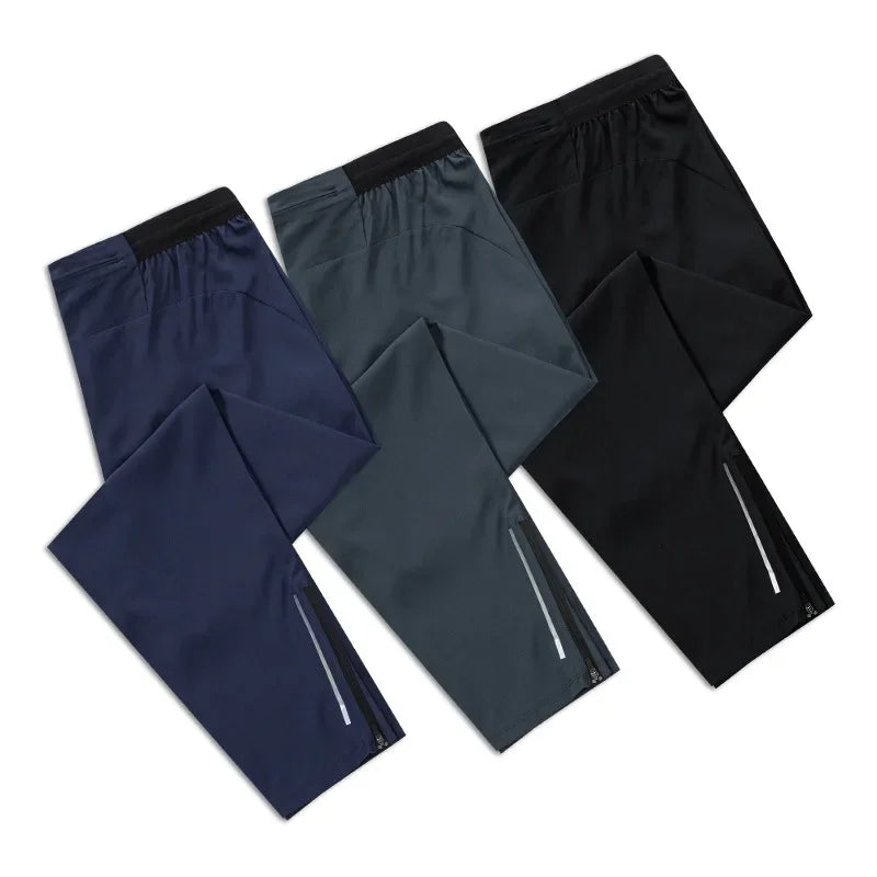 Running Pants Men Sweatpants Sports Joggers Loose Fitness Quick Dry Gym Sportswear Training Tracksuit With Waist Belt Bag Pocket